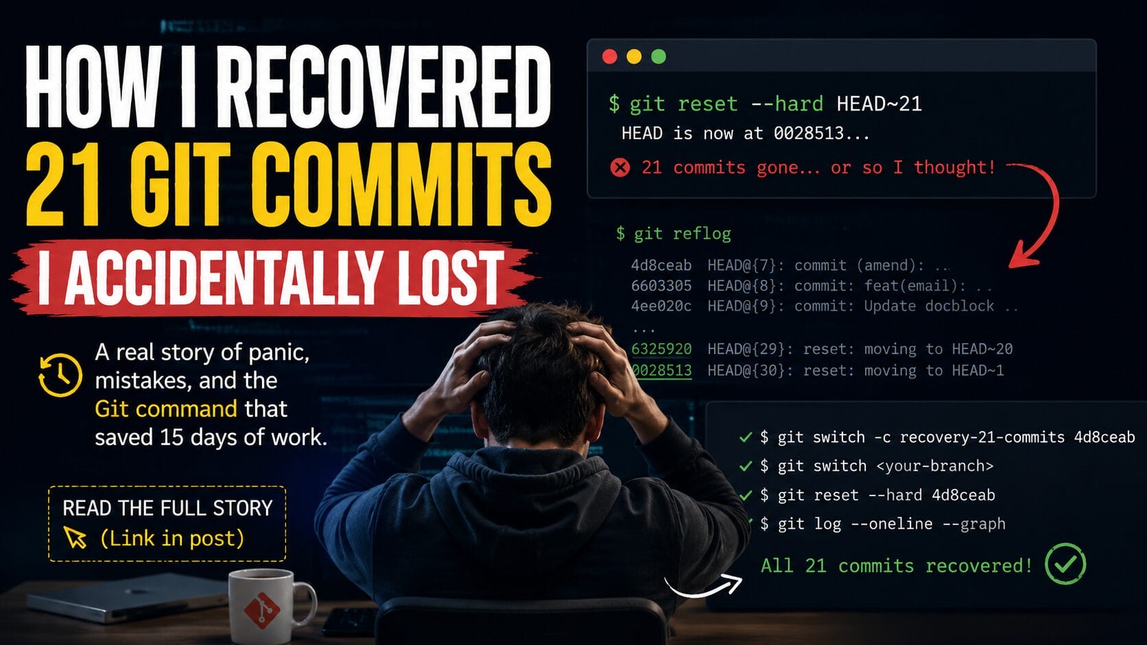 How I Recovered 21 Git Commits I Accidentally Lost